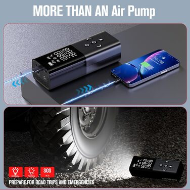 GOOLOO AP150 Електричний міні-компресор для авто, 150 PSI, цифровий дисплей, акумуляторний насос для шин, мотоцикла, велосипеда, м'ячів