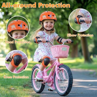 Дитячий шолом Kinderhelm для велосипеда, скейтборда, роликів, самоката, 50-54 см, регульований, CE-сертифікація, оранжевий