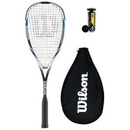 Ракетка для сквошу Wilson Hyper Hammer 120 PH синя + 3 професійні м'ячі
