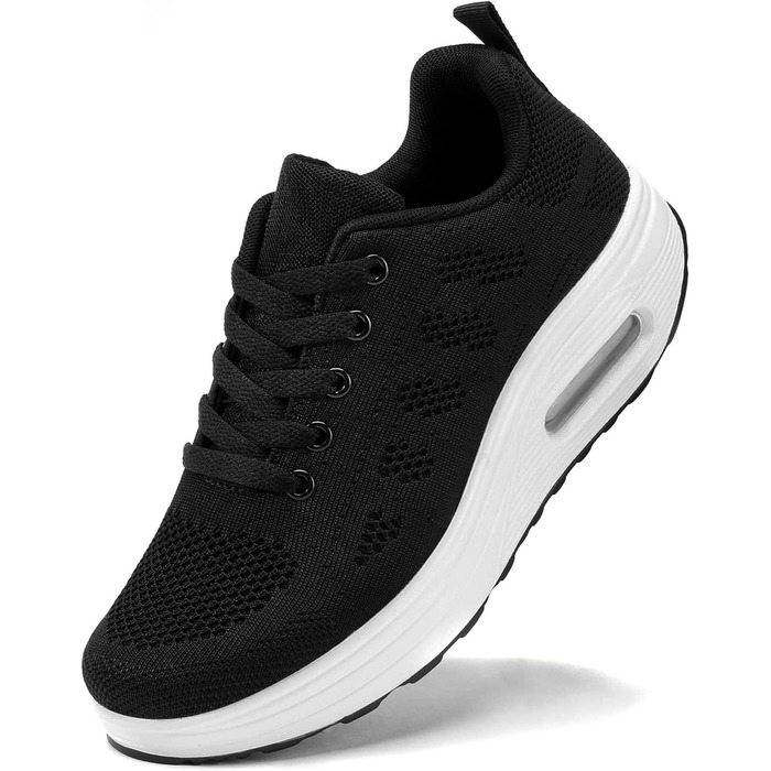 Жіночі бігові кросівки AHICO: легкі, дихаючі, для бігу та прогулянок, сітка, чорно-білі (37 EU)