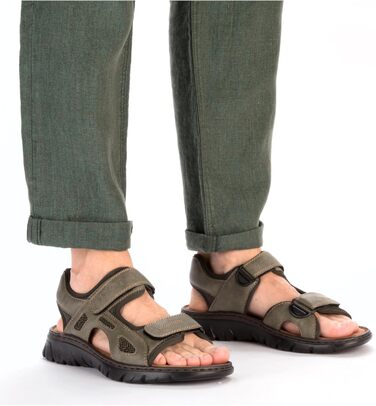 Чоловічі сандалі Rieker 22761 класичні, зелені, розмір 43 EU