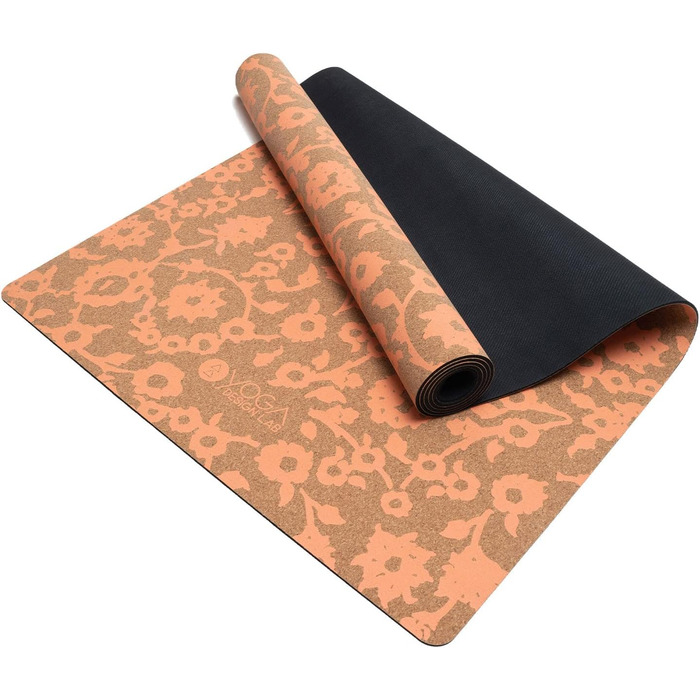 Килимок для йоги Yoga Design Lab з корка, екологічний, для хот-йоги, бікраму, аштанга, інтенсивних тренувань, преміум-якість, з ременем
