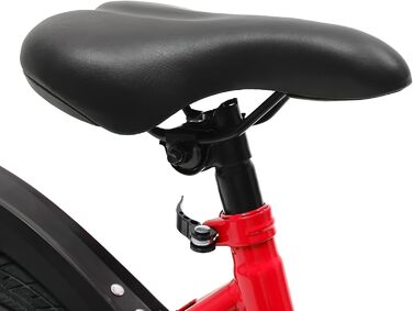 Дитячий велосипед 14 дюймів, регульована висота, велосипед для дівчаток 3-5 років, з додатковими колесами та кошиком, червоний