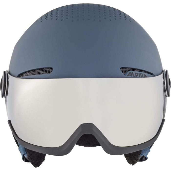 Лижний шолом ALPINA ARBER VISOR Q-LITE з контрастним візором, легкий, чорний матовий, для дорослих, 54-58 см