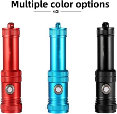 WindFire Перезаряджувана водонепроникна дайверська ліхтарик для дайвінгу та снорклінгу, 4 режими освітлення, індикатор заряду