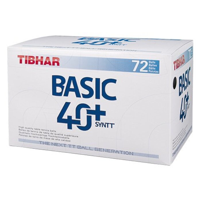 М'яч для настільного тенісу Tibhar Ball Basic 40+ SYNTT 72er білий, пластиковий