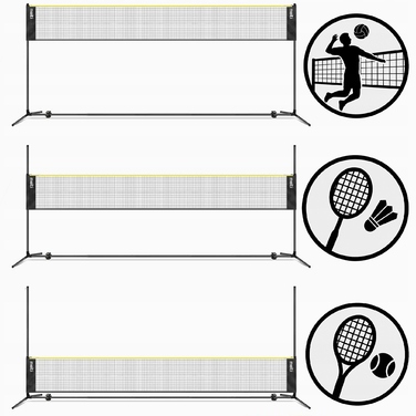 Універсальний набір 3в1 Molti: сітка для волейболу, бадмінтона та тенісу (3,06 м x 0,71 м)