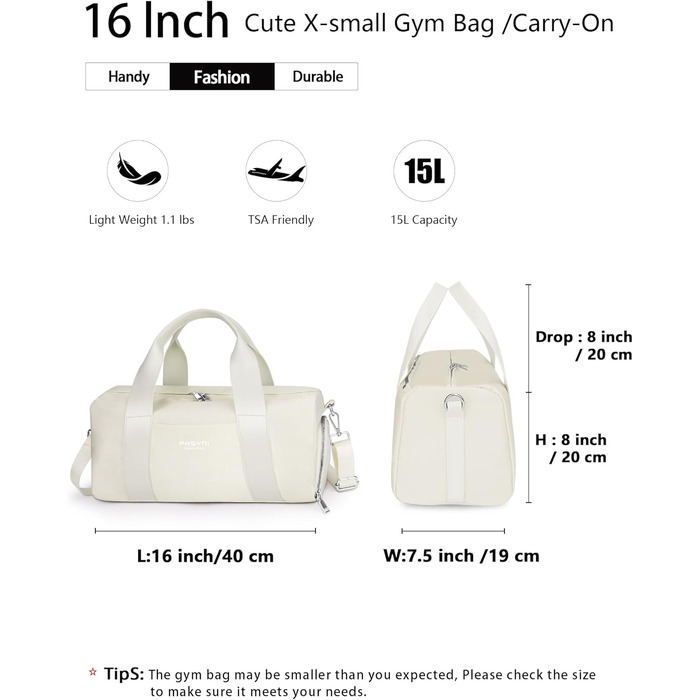 Спортивна сумка 16 дюймів для жінок та дітей з відділенням для взуття та водонепроникним розділенням. Практична для фітнесу, танців, плавання та подорожей, фіолетовий колір