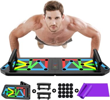 Дошка для віджимань BOCTTCBO Push Up Board 13-в-1: тренажер для пресу та м'язів грудей, чорний