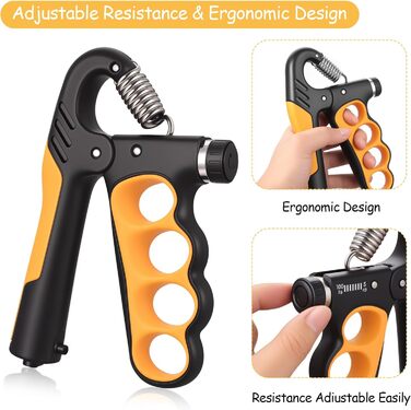 Регульований ручний тренажер для зміцнення рук та пальців, 5-100 кг, набір для тренувань, помаранчевий