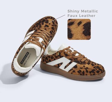 Кросівки жіночі LUCKY STEP класичні ретро, шкіра, для тенісу та скейтбордингу, з гумовою підошвою, Leopard (42 EU)
