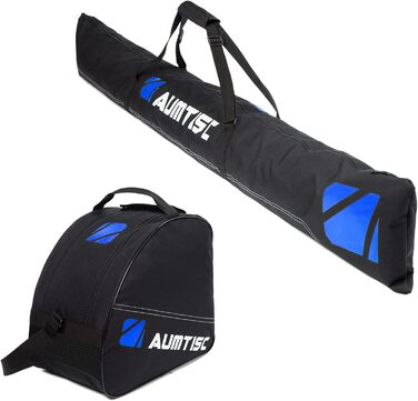 Чохол для лиж AUMTISC Skitasche Set: місткий, регульований (до 200 см), для 1 пари лиж та черевиків, синій