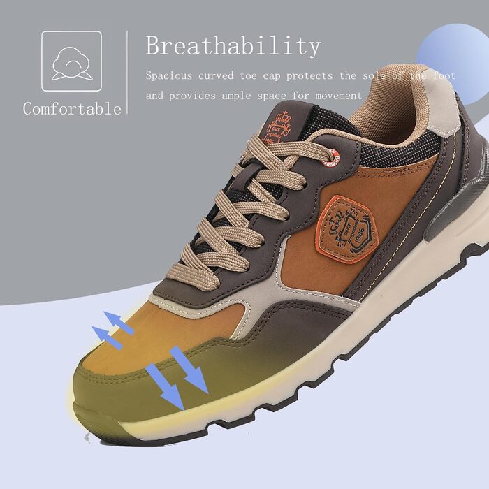 ARRIGO BELLO Кросівки чоловічі для активного відпочинку, роботи та хайкінгу, легкі, розмір 41-46, колір коричневий