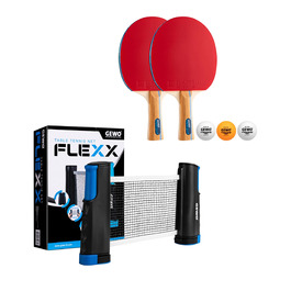 Сітка для настільного тенісу GEWO FleXX - регульована сітка для будь-якого столу з антиковзними кріпленнями, висувна до 2м (для столів до 5см товщини), висота сітки 15,25см. У комплекті з ракеткою для настільного тенісу