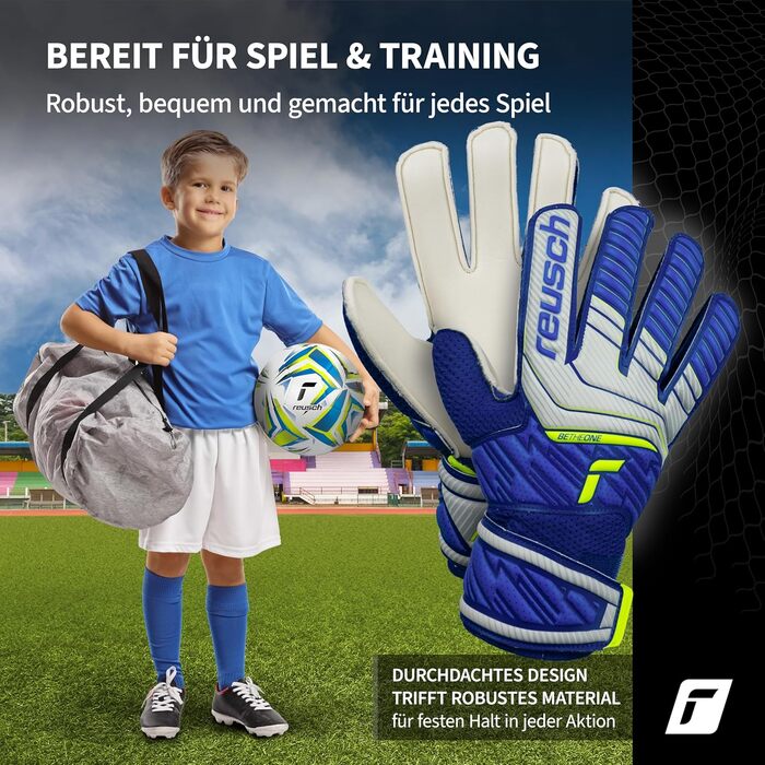 Воротарські рукавички Reusch Attrakt Solid Junior для дітей 5-16 років (Vapor Gray/Deep Blue 6)