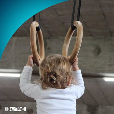 Гімнастичні кільця CIRKLE з дерева, 23 см, з регульованими ременями для фітнесу, спорту, бодібілдингу, аеробіки, легке кріплення, максимальна безпека