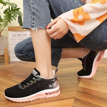 AFFINEST Легкі кросівки для бігу та спорту, дихаючі, з антиковзкою підошвою, чорно-помаранчеві (41 EU)