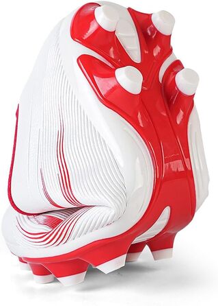 Футбольне взуття для чоловіків та хлопців, шипи, мікрофібра, підходить для штучного газону, футбольні черевики, спортивне взуття для тренувань, професійне футбольне взуття, outdoor спортивне взуття, розмір 39 EU, білий/червоний