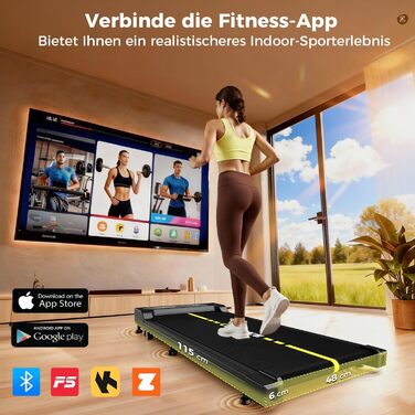 Walking Pad CHAOKE: біговий доріжка для дому з регулюванням швидкості 1-10 км/год, нахилом 9%, потужністю 2.75HP, вбудованими колонками та керуванням через додаток, до 160 кг, чорно-жовта, без встановлення, 2026