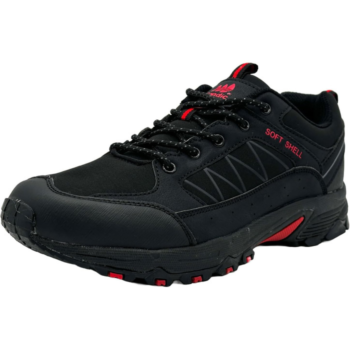 Чоловічі та жіночі трекінгові черевики Softshell для хайкінгу та трейлраннінгу, 41 EU, чорно-червоні