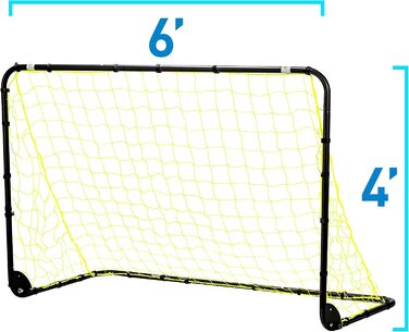 Ворота для футболу Franklin Sports, сталеві, складані, з сіткою, 1.8 x 1.2 м, чорні