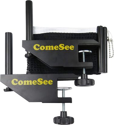 Набір для настільного тенісу Comesee: Стійка сітка з затискачем, регульована по висоті, чорна