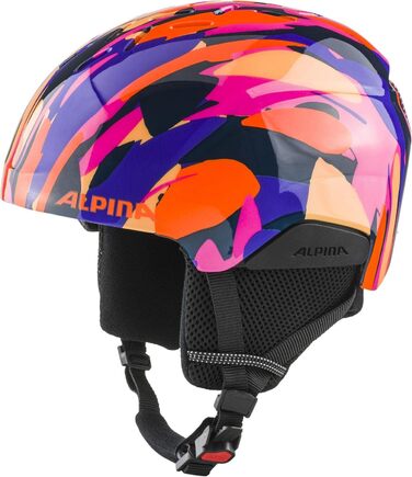 ALPINA PANOMA MAG. Q – Лижна маска OTG з антифогом, ударостійкими змінними лінзами, 100% UV-захистом для дорослих, рожево-оранжева/синя, глянцева, 51-55 см