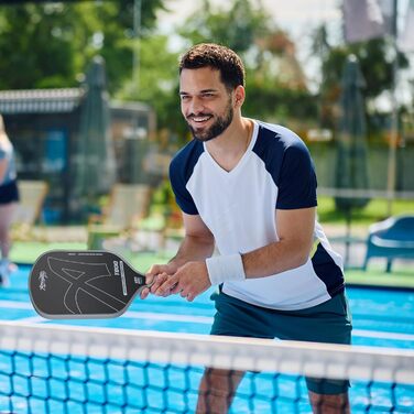 Ракетка для піклболу Amoswiz з карбону, 16 мм, T800, для обертання, сили та контролю, з чохлом та ластиком, подарунок для професіоналів та початківців
