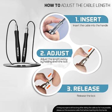 Стрибкове канат для боксу та CrossFit преміум-якості, без заплутування, самозатягування, без гвинтів, чорний