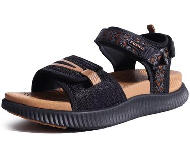 Сндалі жіночі KuaiLu Trekking ортопедичні для туризму та спорту. Літні відкриті сандалі на липучці (39 EU, Чорно-коричневі)