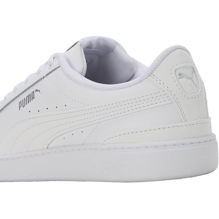 Жіночі шкіряні кросівки PUMA Vikky V3 Lthr, білі з сріблястими деталями, розмір 39 EU