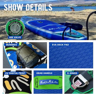 Надувна SUP-дошка FunWater Monkey для дорослих, повний комплект: весло, помпа, рюкзак, страхувальний шнур, водонепроникна сумка