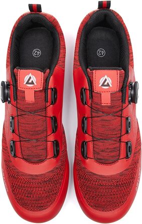 Велосипедні черевики для чоловіків та жінок: MTB, шосе, сумісні з Peloton та Look ARC Delta. Система кріплення Look SPD, SPD-SL, Delta. Розмір 42 EU, червоний колір