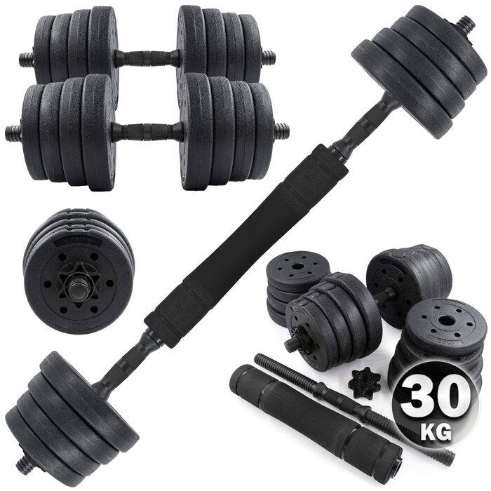 Набір гантелей та штанги C.P. Sports 2-в-1 (20/30/40 кг) для силових тренувань, фітнесу та домашнього спортзалу