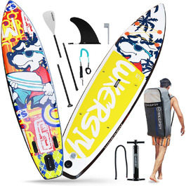 Надувна SUP-дошка Lixada 320×79×15 см, повний комплект, для всіх рівнів, весло, плавець, ремінь, насос, сумка