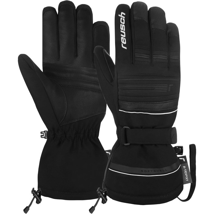 Чоловічі лижні рукавички Reusch Conan R-Tex XT, чорні-білі, розмір 7, водонепроникні