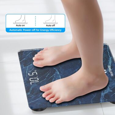 Цифрова вага Healthkeep з LED-дисплеєм, точна, до 180 кг, дерев'яний дизайн