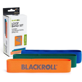 BLACKROLL® Loop Band 32 см – фітнес-резинка для функціональних тренувань, гіпоалергенна стрічка-еспандер для дому, офісу або вулиці, набір з 3-х рівнів опору (помаранчева, зелена, синя), вироблено в Німеччині