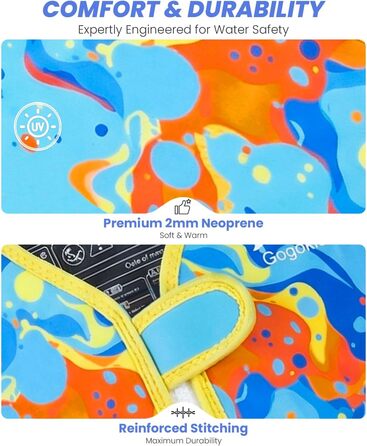 Дитячий жилет для плавання Gogokids для малюків 1-5 років (15-30 кг), блакитний