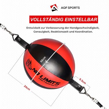 Набір для боксу AQF: боксерська груша, м'яч для швидкості, шкіряні рукавички. Тренування для дорослих. Чорний/червоний