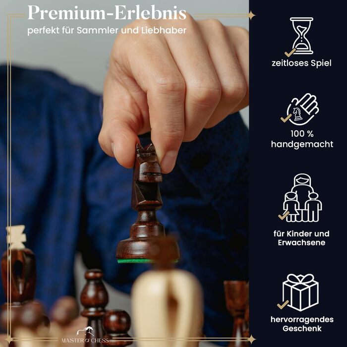 Шахи Master of Chess Superb Diamonds 42 см – дерев'яні, ручна робота, європейські, популярна модель