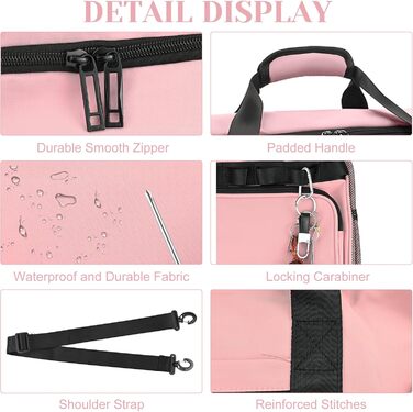 Спортивна сумка для подорожей 65Л з відділенням для взуття та мокрих речей, містка сумка для залу, плавання та коротких поїздок (Рожева)