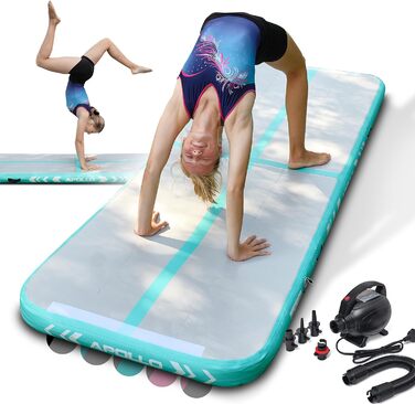 Надувний гімнастичний мат Apollo Air Mat Pro для дому та вулиці, 3м/4м, підходить для дорослих і дітей, акробатичний трек, гімнастичний килимок, тумблінг мат