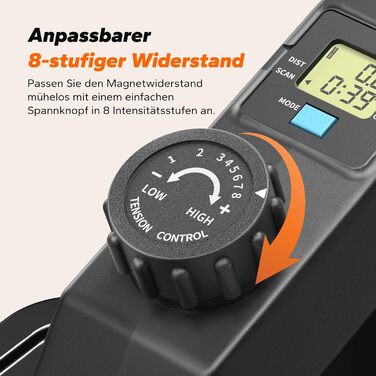 Міні еліптичний тренажер MERACH для дому, електричний крос-тренажер під стіл з пультом, дисплеєм, 12 швидкостей, петлі для ніг, тихий та портативний, для літніх людей та дорослих, E43-Чорний