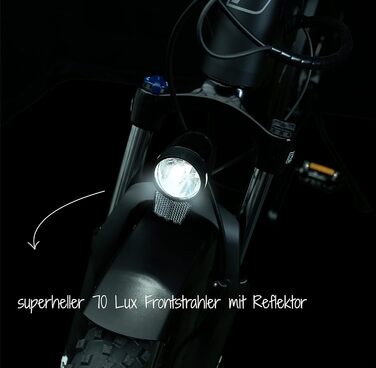 LED-фара для велосипеда FISCHER 70 LUX з функцією габаритного світла та автоматичним датчиком сутінків, динамо-генератор