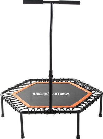 Трамплін для фітнесу GORILLA SPORTS® з регулюванням висоти, тиха пружинна амортизація, діаметр 77 см, до 100 кг, оранжевий