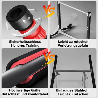 Климмер для дверного отвору FumyFumy, турнік для дверей, обладнання для калістеніки, висувна стійка для підтягувань 73-100 см, вантажопідйомність до 220 кг з сигналізацією безпеки