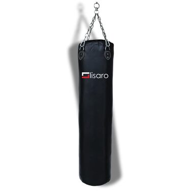 Боксерський мішок Lisaro Profi Boxsack 120x35 см для боксу, кікбоксингу та MMA, штучна шкіра (вініл), чорний, без наповнення