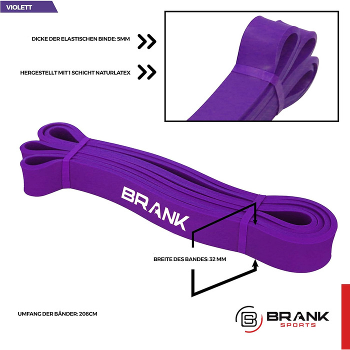 Еластична стрічка BRANK SPORTS для спорту, фітнесу, кросфіту та підтягувань