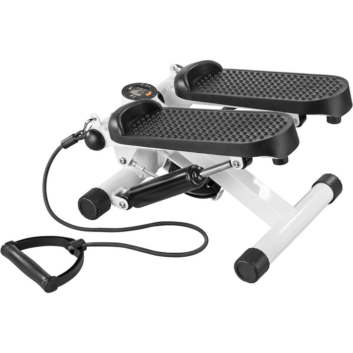 Еліптичний тренажер PEARL Sports Mini-Stepper з комп'ютером, дисплеєм та гумовими стрічками, до 100 кг. Для дому, фітнесу, пресування живота